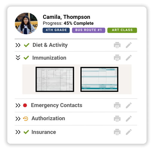 student-health-form-waiver-immunization-management-schooldoc SchoolDoc student health records software showing digital forms, waivers, and immunization tracking for K–12 schools and childcare